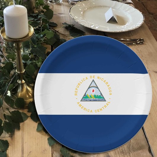 Nicaraguaanse vlag borden, partij, sport, Nicaragu Papieren Bordje