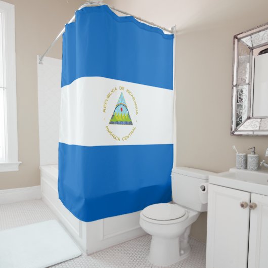 Nicaraguaanse vlag douchegordijn (In situ)