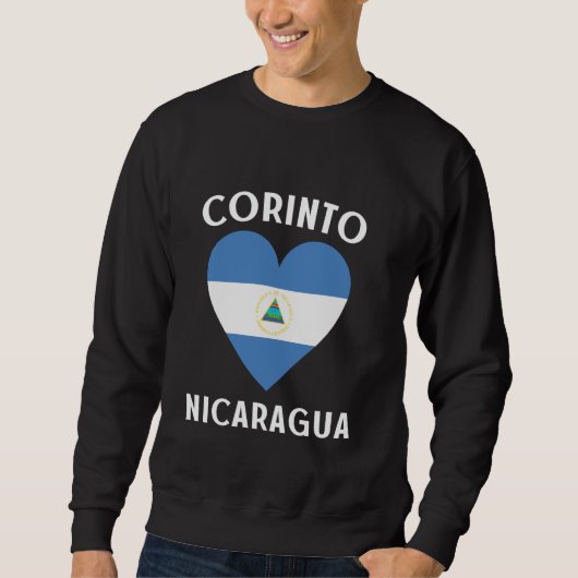 Nicaraguaanse Vlag Hart Corinto Stad Trui (Voorkant)