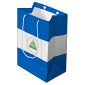 Nicaraguaanse vlag medium cadeauzakje (Voorkant Gekanteld)