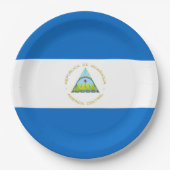 Nicaraguaanse vlag papieren bordje (Voorkant)