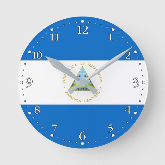 Nicaraguaanse vlag ronde klok (Voorkant)