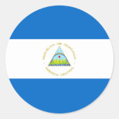 Nicaraguaanse vlag ronde sticker (Voorkant)