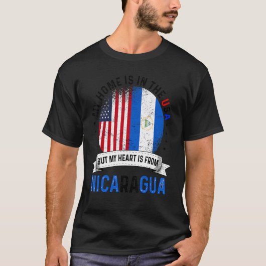 Nicaraguan American Patriot Heart komt uit Nicarag T-shirt (Voorkant)