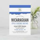 Nicaraguan Cuisine | Flag White Invite Kaart (Staand voorkant)