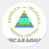 Nicaraguan Emblem Ronde Sticker (Voorkant)