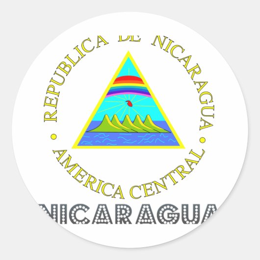 Nicaraguan Emblem Ronde Sticker (Voorkant)