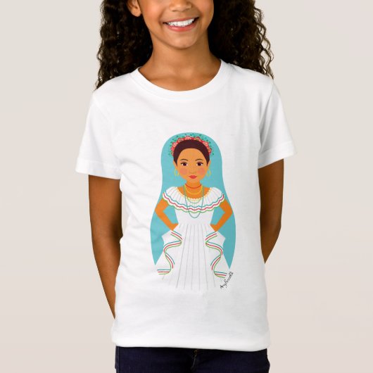 Nicaraguan Matryoshka Girls' T-Shirt (Voorkant)