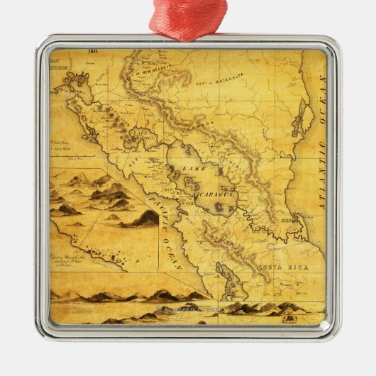 NicaraguaPanoramic MapNicaragua Metalen Ornament (Voorkant)