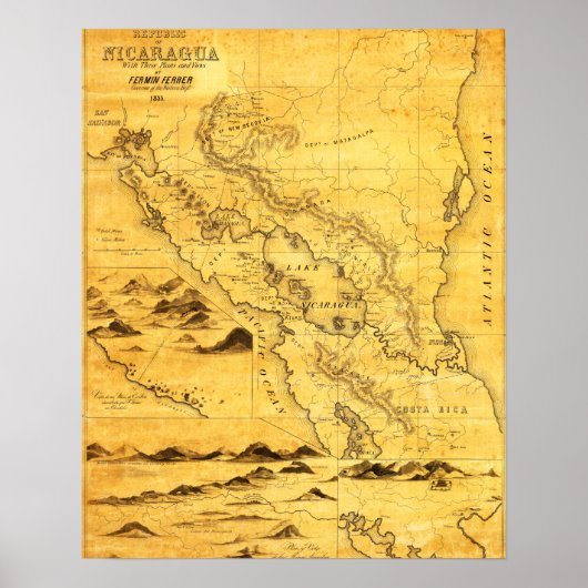 NicaraguaPanoramic MapNicaragua Poster (Voorkant)