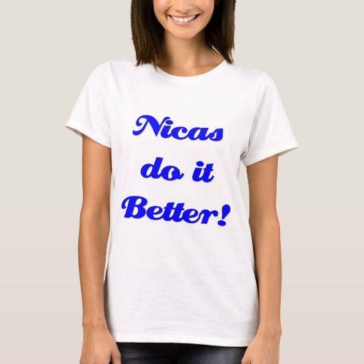 Nicas doet het beter! t-shirt (Voorkant)