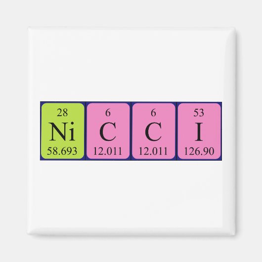 Nicci periodieke table name magnet (Voorkant)