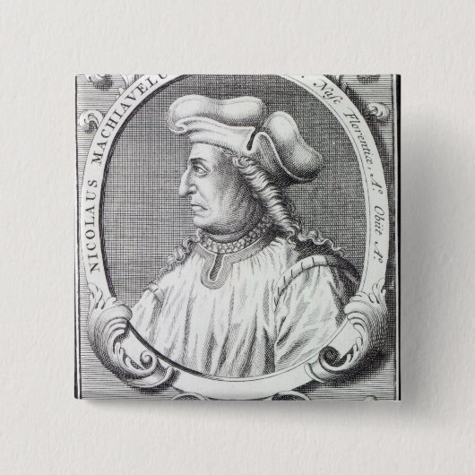 Niccolo Machiavelli, 1724 Vierkante Button 5,1 Cm (Voorkant)