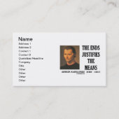 Niccolo Machiavelli de Ends rechtvaardigt de midde Visitekaartje (Voorkant)