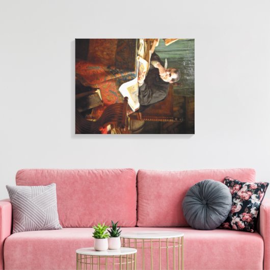 Niccolò Machiavelli in zijn studie van Stephano Us Canvas Afdruk (Insitu (Woonkamer))