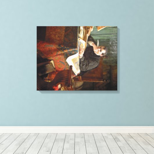Niccolò Machiavelli in zijn studie van Stephano Us Canvas Afdruk (Insitu (Houten vloer))
