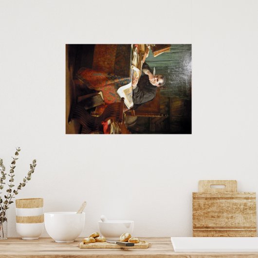 Niccolò Machiavelli in zijn studie van Stephano Us Poster (Keuken)
