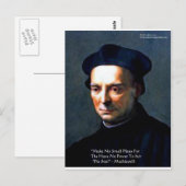 Niccolo Machiavelli "Power" Wisdom Quote Gifts Briefkaart (Voorkant / Achterkant)
