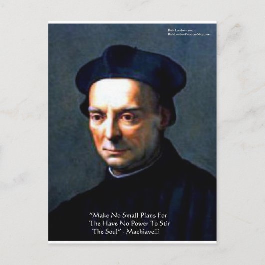 Niccolo Machiavelli "Power" Wisdom Quote Gifts Briefkaart (Voorkant)