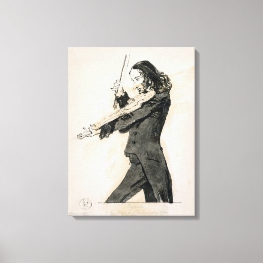 Niccolo Paganini (1782-1840) Het Spelen van het Vi Canvas Afdruk (Voorkant)