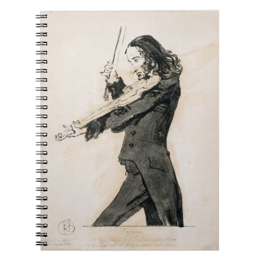 Niccolo Paganini (1782-1840) Het Spelen van het Vi Notitieboek (Voorkant)