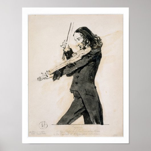 Niccolo Paganini (1782-1840) Het Spelen van het Vi Poster (Voorkant)