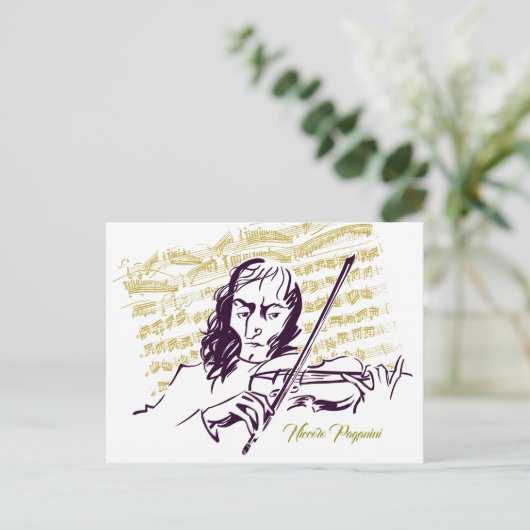 Niccolo Paganini Briefkaart (Staand voorkant)