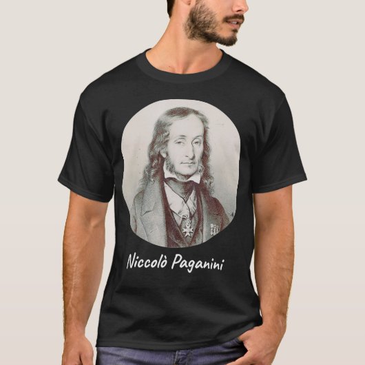 Niccolo Paganini Composer Portrait T-shirt (Voorkant)