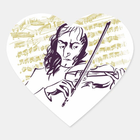 Niccolo Paganini Hart Sticker (Voorkant)