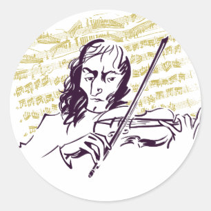 Niccolo Paganini Ronde Sticker