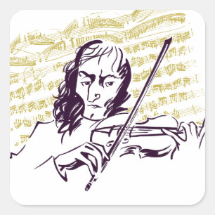 Niccolo Paganini Vierkante Sticker