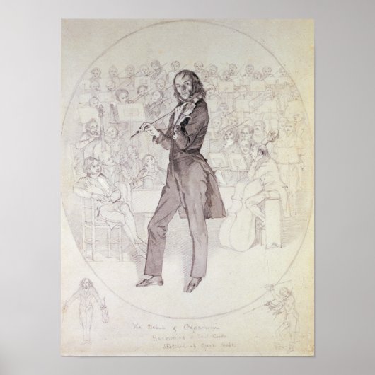 Niccolo Paganini, violist Poster (Voorkant)