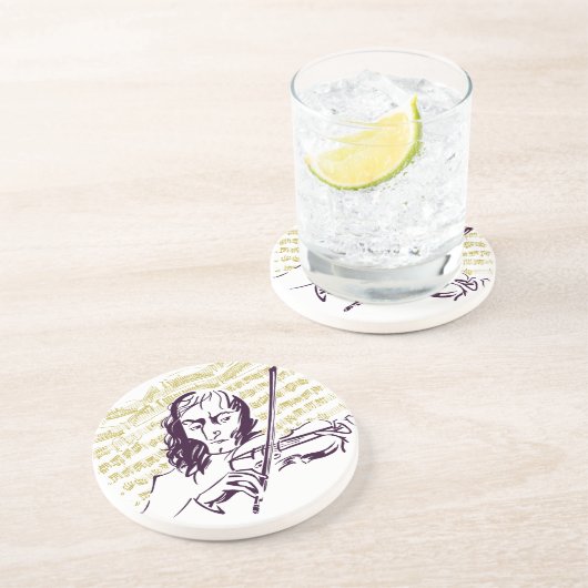 Niccolo_Paganini Zandsteen Onderzetter (Zijkant)