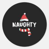 Nice And Naughty Shirt Matching Christmas Pajamas  Ronde Sticker (Voorkant)