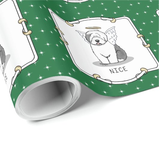 Nice Angel Old English Sheepdog (grijs 1) - Cute Cadeaupapier (Rol Hoek)