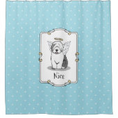 Nice Angel Old English Sheepdog (grijs 1) - Cute Douchegordijn (Voorkant)