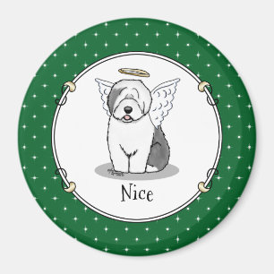 Nice Angel Old English Sheepdog (grijs 1) - Cute Magneet