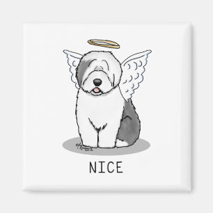 Nice Angel Old English Sheepdog (grijs 1) - Cute Magneet
