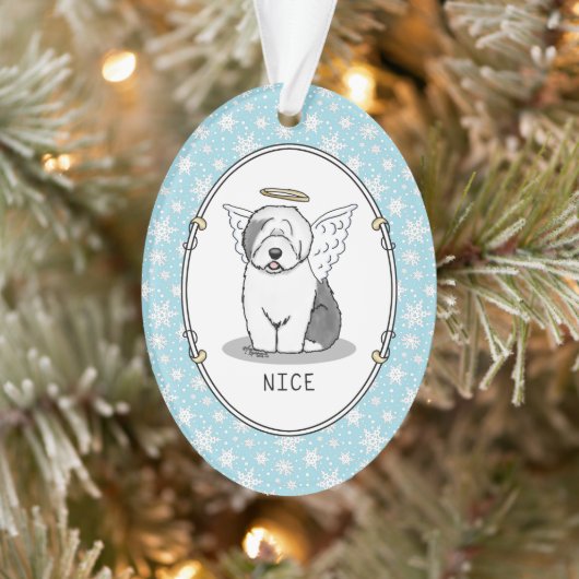 Nice Angel Old English Sheepdog (grijs 1) - Cute Ornament (Boom)