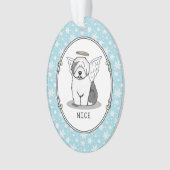Nice Angel Old English Sheepdog (grijs 1) - Cute Ornament (voorkant)
