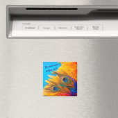 Nice Aqua Blue Elegant Peacock Feather Magnet (Insitu (Vaatwasser))