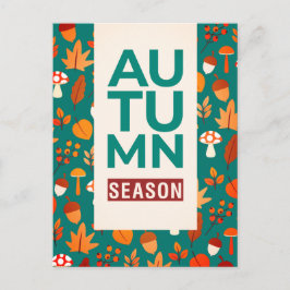 Nice Autumn Season with pine and Leaves Feestdagenkaart