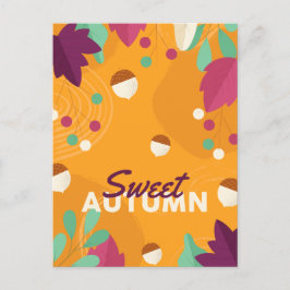 Nice Autumn Season with pine and Leaves Feestdagenkaart