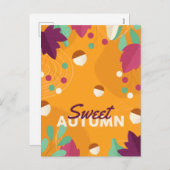 Nice Autumn Season with pine and Leaves Feestdagenkaart (Voorkant / Achterkant)