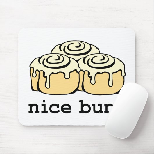 Nice Buns Cinnamon Roll Funny Cartoon Design Muismat (Met muis)