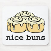 Nice Buns Cinnamon Roll Funny Cartoon Design Muismat (Voorkant)