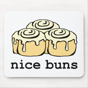 Nice Buns Cinnamon Roll Funny Cartoon Design Muismat