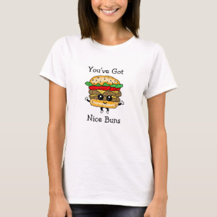 Nice Buns Hamburger Food Pun Funny T-shirt
