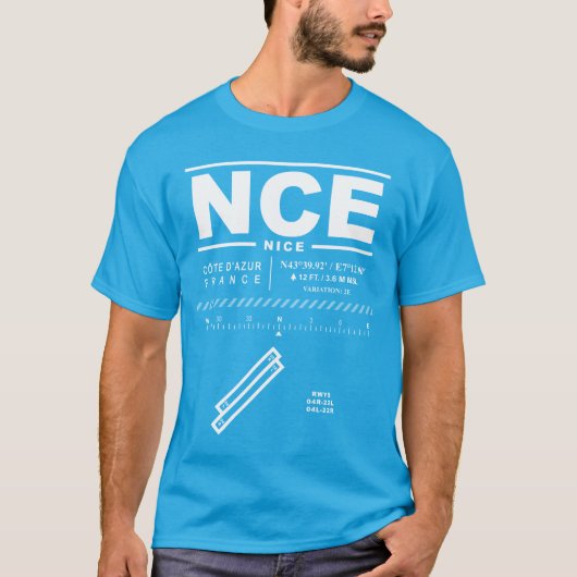 Nice Côte d'Azur Airport NCE T-Shirt (Voorkant)