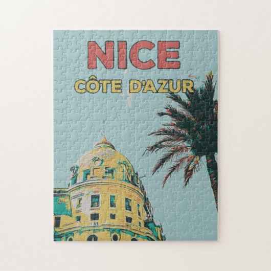Nice Côte d'Azur Negresco illustratie Frankrijk Legpuzzel (Verticaal)